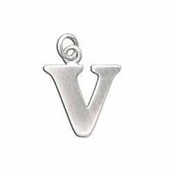 Sterling Silver Customizable Lowercase Letter 'v' Charm - Luxe Design Jewellery