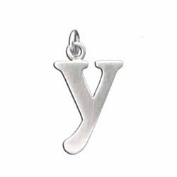 Sterling Silver Customizable Lowercase Letter 'y' Charm - Luxe Design Jewellery