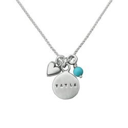 Sterling Silver Disc Name Necklace - Luxe Design Jewellery