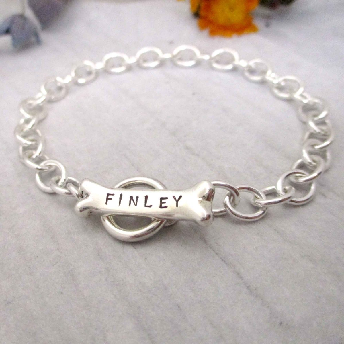 Silver dog bracelet sales