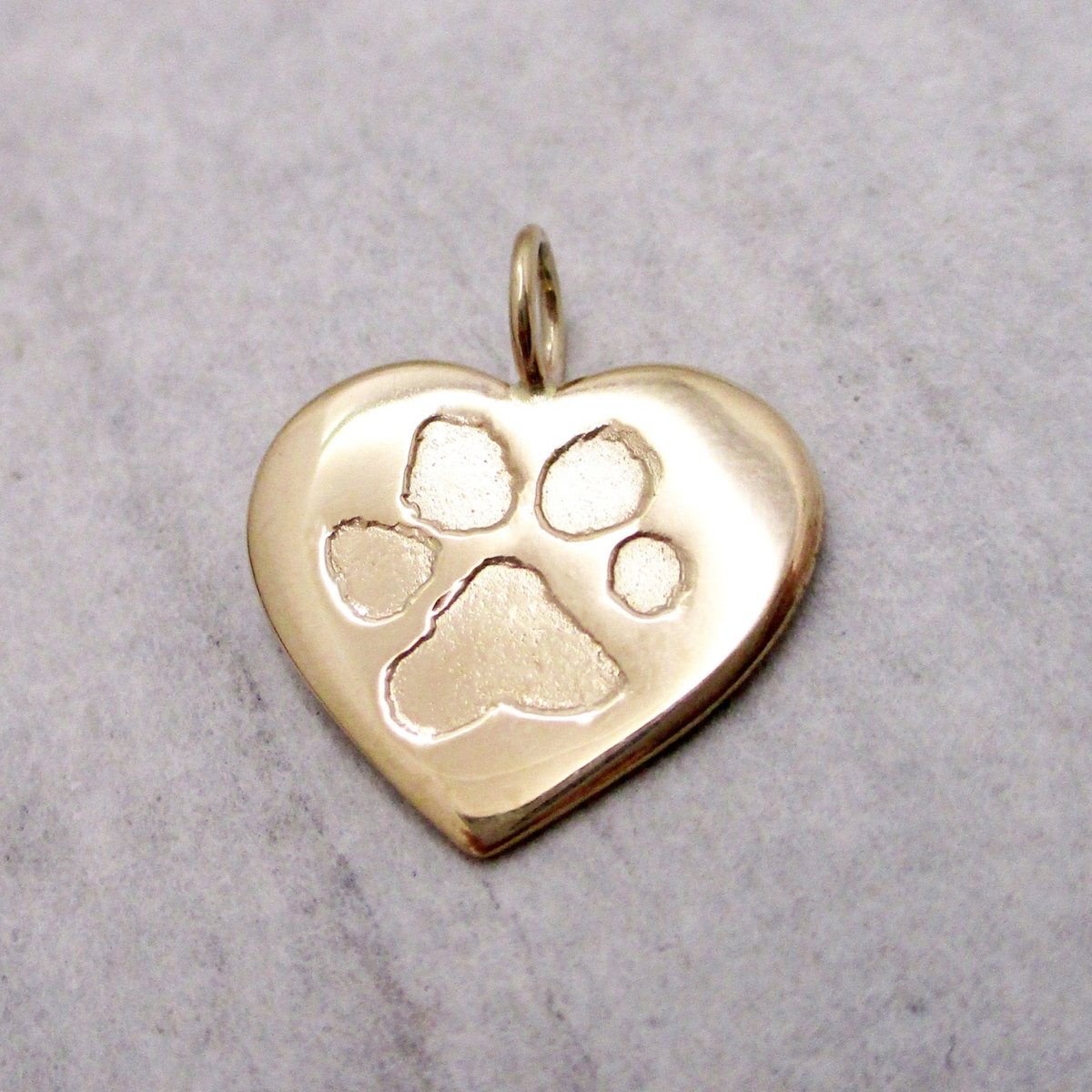 14k gold paw print charm best sale