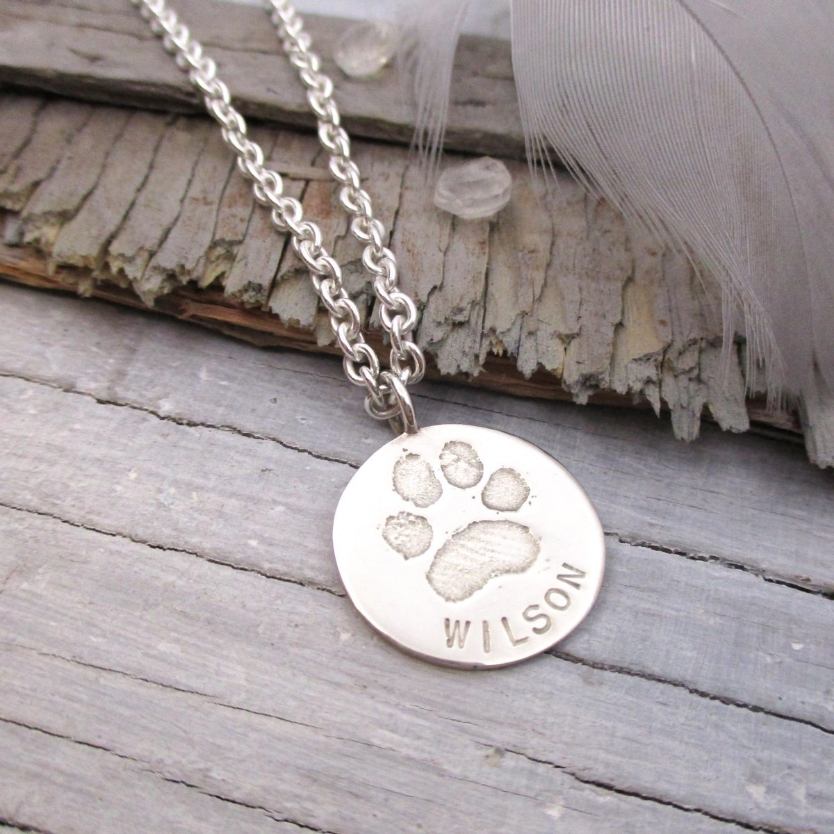 Your Dog's or Cat's Personalized Paw Print Pendant Large - Luxe Design Jewellery