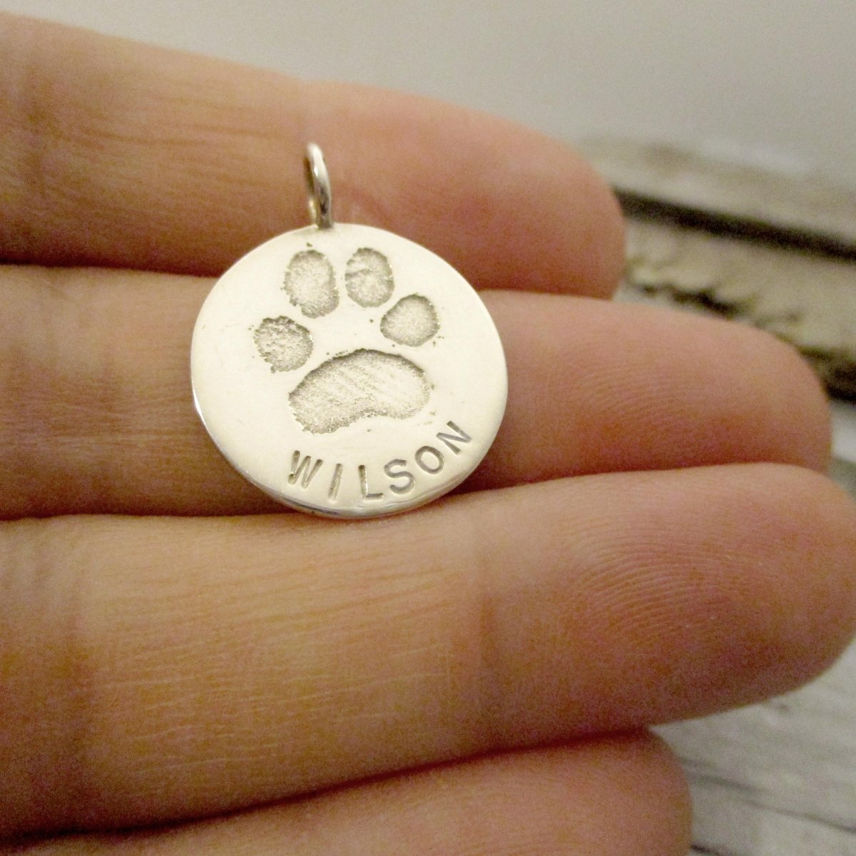 Your Dog's or Cat's Personalized Paw Print Pendant Large - Luxe Design Jewellery