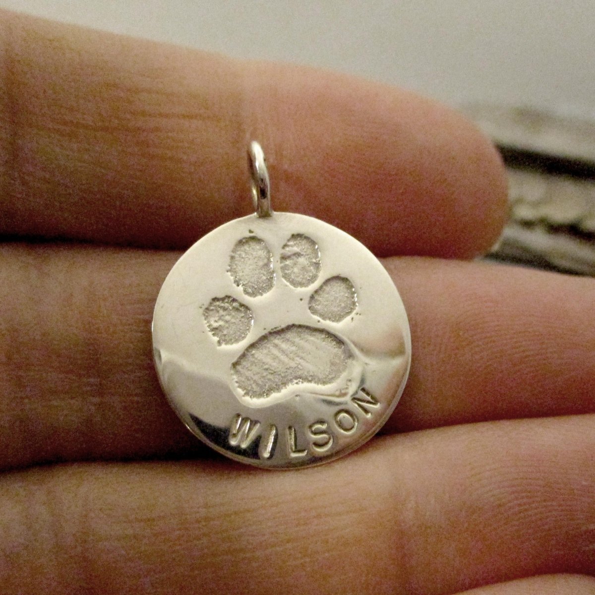 Your Dog's or Cat's Personalized Paw Print Pendant Large - Luxe Design Jewellery