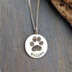 Get your dog's fashion paw print on a necklace